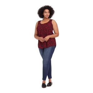 Torrid Georgette Cheetah Print Red Tank Blouse Top | Size L | Torrid Size 0